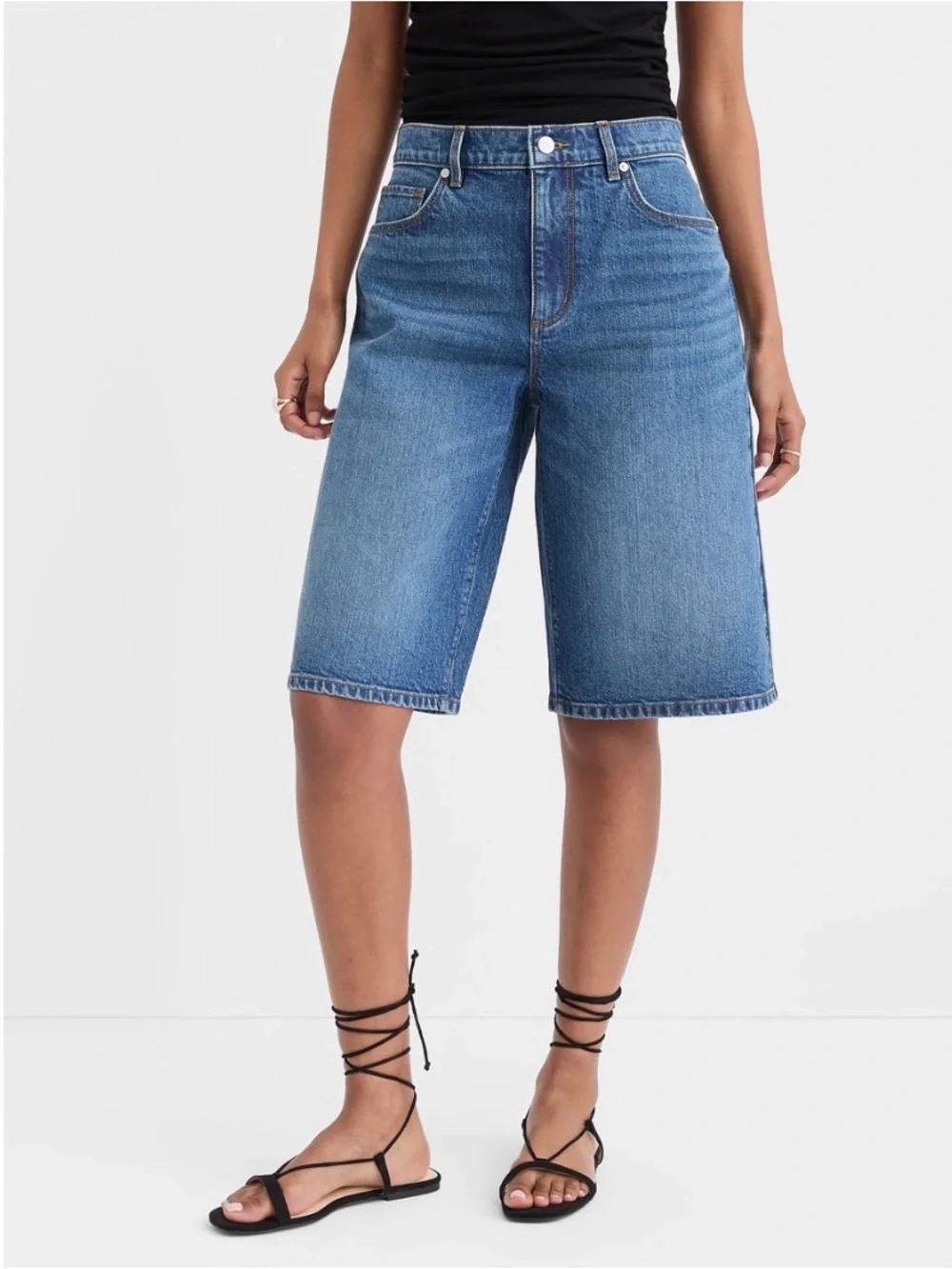 Loft Riveted Denim Bermuda Shorts - Picture 5 of 5